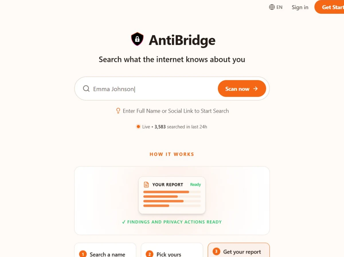 AntiBridge™ 1-Year Digital Footprint, Data-Broker Exposure & Public Record Privacy Plan